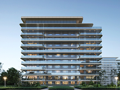 现代高层住宅 第四代住宅洋房 现代简约多层住宅 轻奢现代洋房住宅 第四代住宅 现代花园住宅