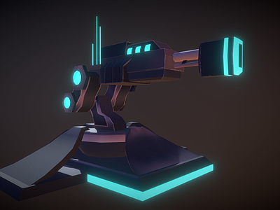 军事器材 炮塔 科幻 绿灯