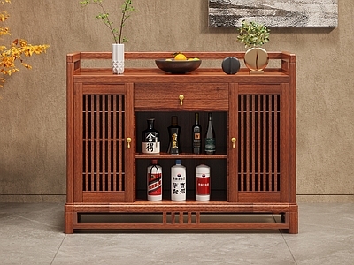 新中式中式餐边柜 酒柜餐边柜 茶水柜餐边柜 备餐柜餐边柜 边柜 成品餐边柜