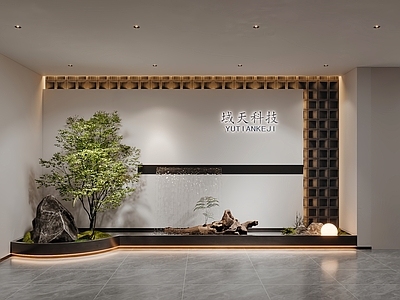 新中式其他办公空间 新中式 办公 前厅 入口玄关 玄关