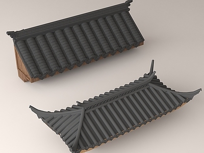 现代中式屋檐 屋檐 瓦片