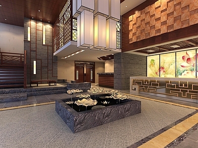 中式酒店大堂