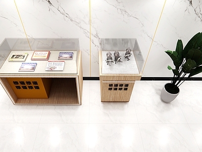 新中式复古博物馆 博物馆展柜 中式展台 展厅展台 展柜 木纹展柜展台