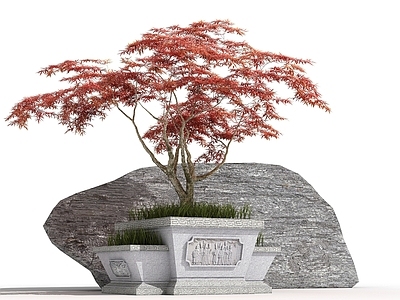 中式石雕花盆