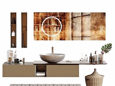 现代洗手台镜子