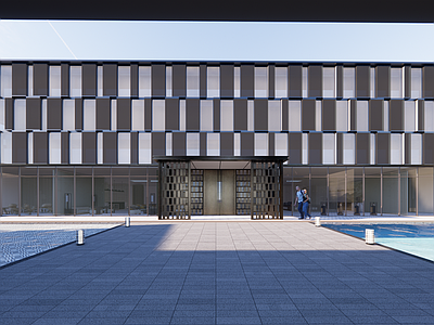 现代售楼处建筑 现代风格示范区