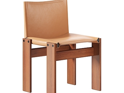 复古中古餐椅 Molteni 中古风单椅 复古单椅 皮椅 木椅