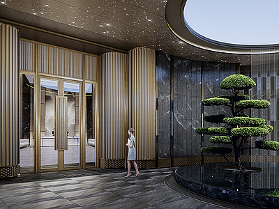 现代售楼处建筑 地下会所 示范区下沉会所 示范区下沉庭院 高端会所下沉庭院 现代下沉会所