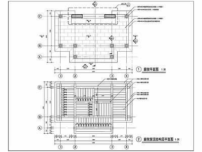 现代廊架 木廊架 文化长廊 庭院廊架 防腐木廊架 葡萄架 施工图