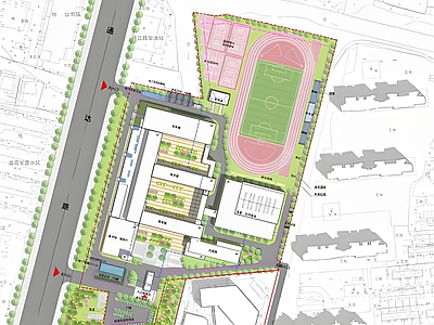 现代学校建筑 现代中小学 建 施工图