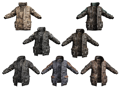 衣服 长夹克 赛博朋克风格 服装装饰 道具