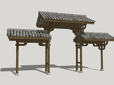 中式古建筑 牌坊 古建筑