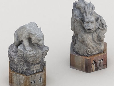 中式景观雕塑 石狮子 艺术雕塑 石雕塑