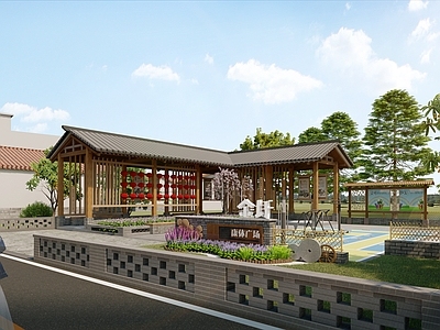 中式其他小品 乡村文化广场 现代健身广场 新中式