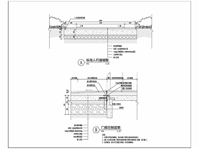 门槛石节点 门槛石 施工图