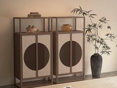 新中式中古玄关柜 边柜 端景柜玄关柜 矮柜
