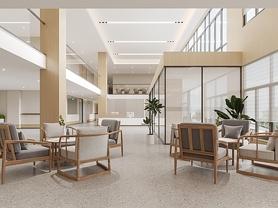 现代休息区 养老大厅 餐厅