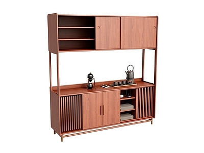 新中式现代储物柜 储物柜茶柜茶具 装饰柜餐边柜碗柜