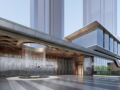 现代小区建筑 现代示范区 现代售楼处建筑 社区主入口门头 现代社区大门 现代小区入口大门