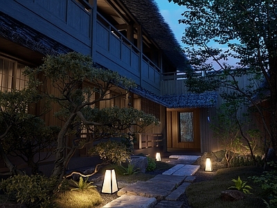 日式新中式乡村庭院 庭院
