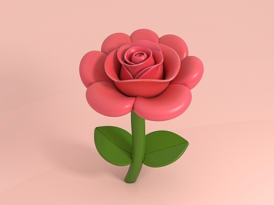 现代花艺 玫瑰花 鲜花花体 卡通花卉美陈布置 动漫风格美陈道具 手办摆件场景氛围 活动饰品会场布置