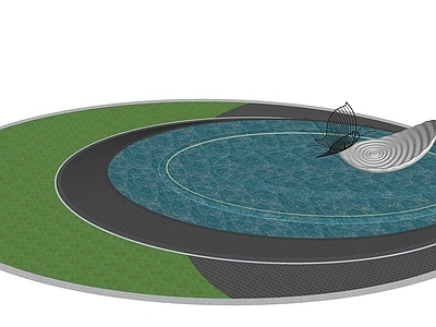 现代办公景观 现代水景