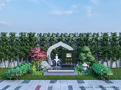 新中式雕塑小品 定制墓 艺术墓 小型墓 生态墓 节地墓