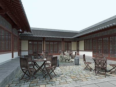 新中式中式四合院 四合院景观 四合院房子 四合院外观