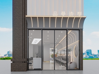 现代其他商业空间 现代理发店