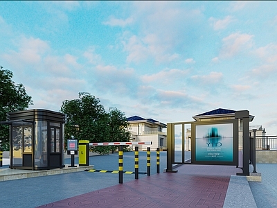 现代其他公共建筑 小区门口