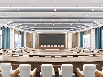 现代报告厅 现代弧形报告厅