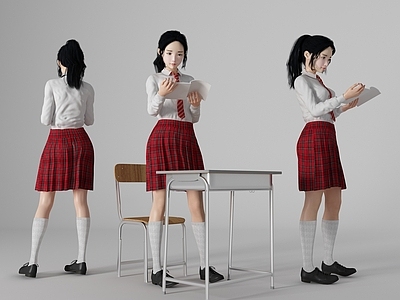 现代学生美女人物