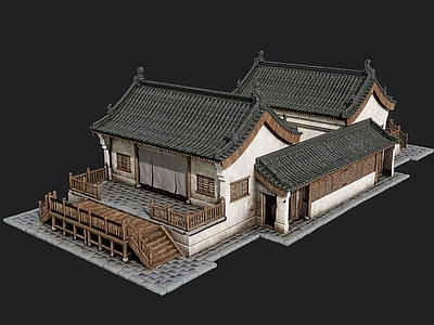 中式古建筑 中式戏台 古代木屋