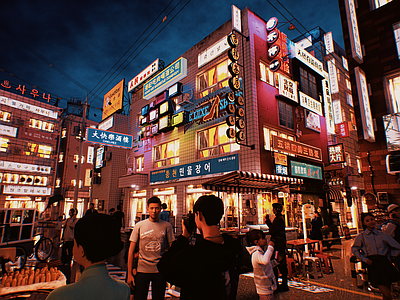现代新中式打卡墙 旧改商业街 酒吧夜市文创集市 怀旧复古八十年代 千禧年旧核ins 老街小巷胡同