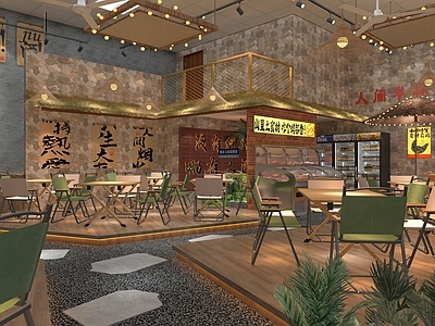 原木工业烧烤店 烧烤摊 夜市观景 露营风 户外烧烤 网红打卡店