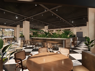 复古侘寂西餐厅 田园风 西餐厅 咖啡店 餐饮空间