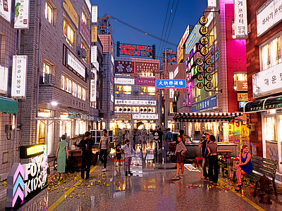 现代新中式其他商业美陈 酒吧夜市文创集市 赛博朋克蒸汽波 怀旧复古八十年代 千禧年旧核ins 旧改商业街
