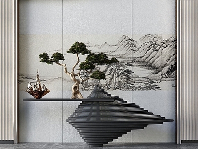 新中式端景台