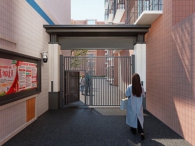 现代其他小品 小区改造大门 老旧小区大门改造 城市更新大门改造