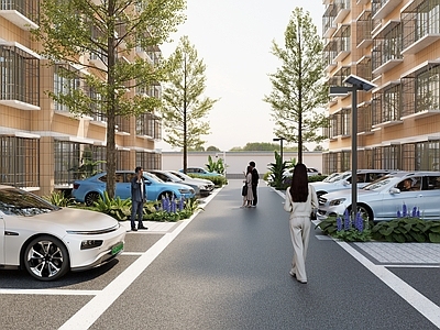 现代其他小品 小区改造停车场 生态停车场 户外停车场 老小区停车场