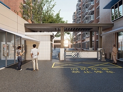 现代其他小品 老旧小区大门改造 小区改造大门 小区改造入口大门 小区入口大门景观 入口大门景观