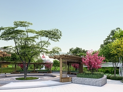 现代滨水景观 带状滨河景观 小空间 滨河公园