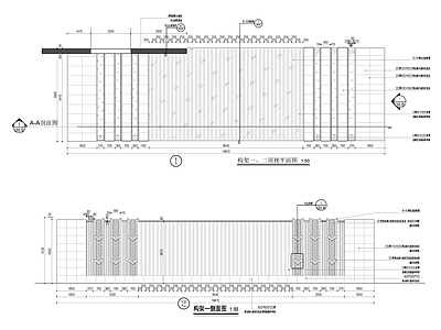 现代廊架 地库入口廊架 施工图
