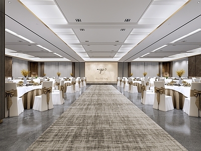 现代新中式宴会厅 婚礼 轻奢 婚礼宴会厅 宴会 餐厅