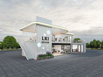 现代风格建筑 集装箱咖店 集装箱奶茶店 集装箱饮食店 网红集装箱
