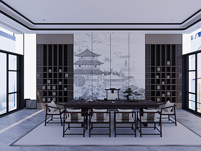 中式茶室 茶室 茶室书房