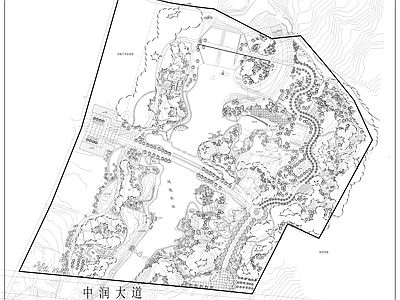 景观平面图 公园景观平面 施工图