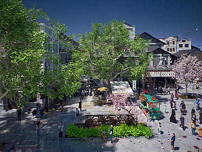 现代新中式简模规划 酒吧夜市文创集市 怀旧复古八十年代 民国风千禧年建筑 老旧菜市场市场 老街小巷胡同