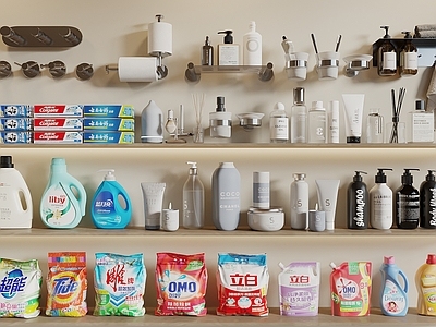 洗浴用品 现代洗涤用品 洗化用品 洗衣粉洗衣液 沐浴露 卫浴用品组合