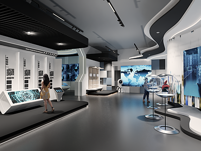 现代其他公共空间 高级科技产品展厅